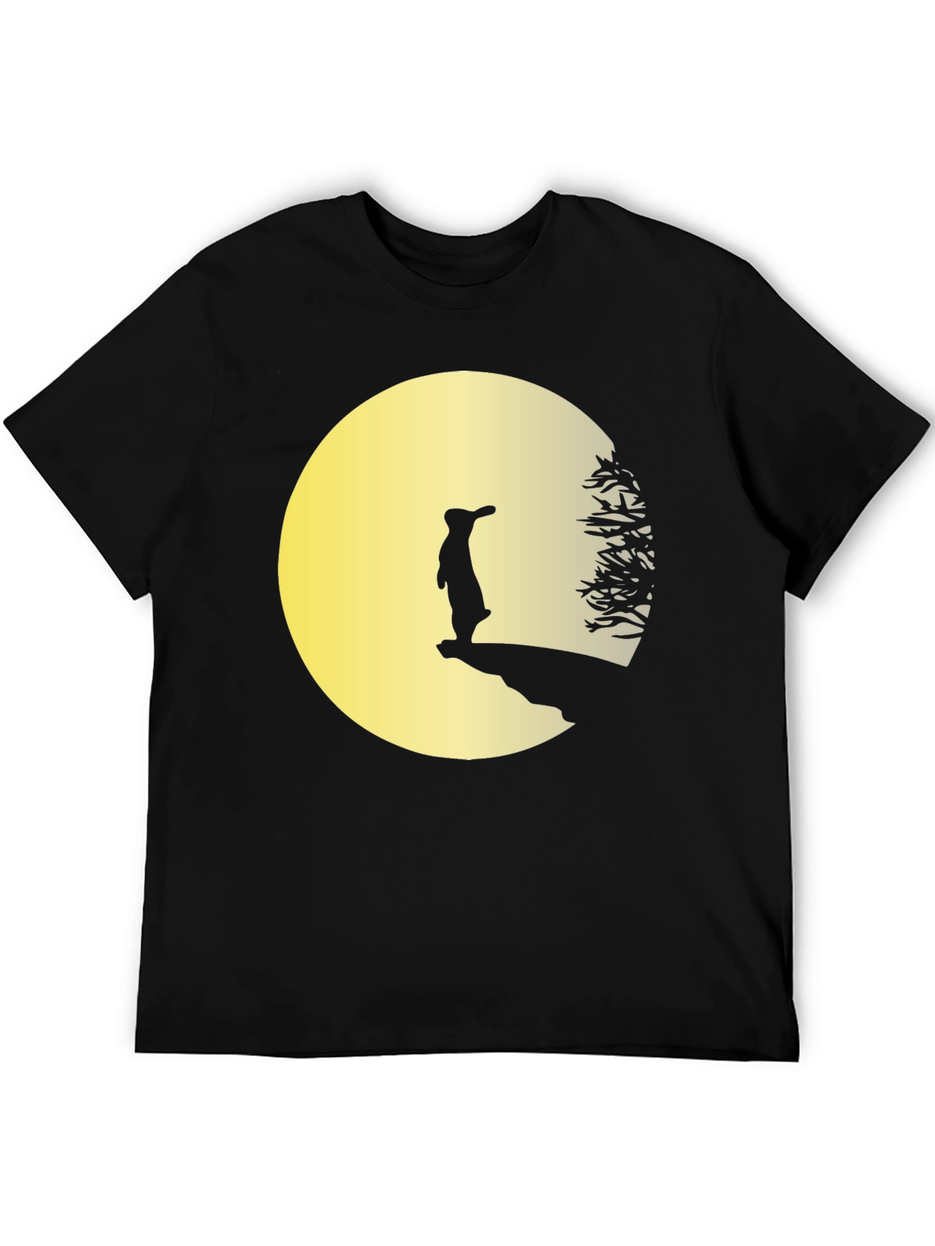 Silhouette Moon Gazing Rabbit Graphic Tee