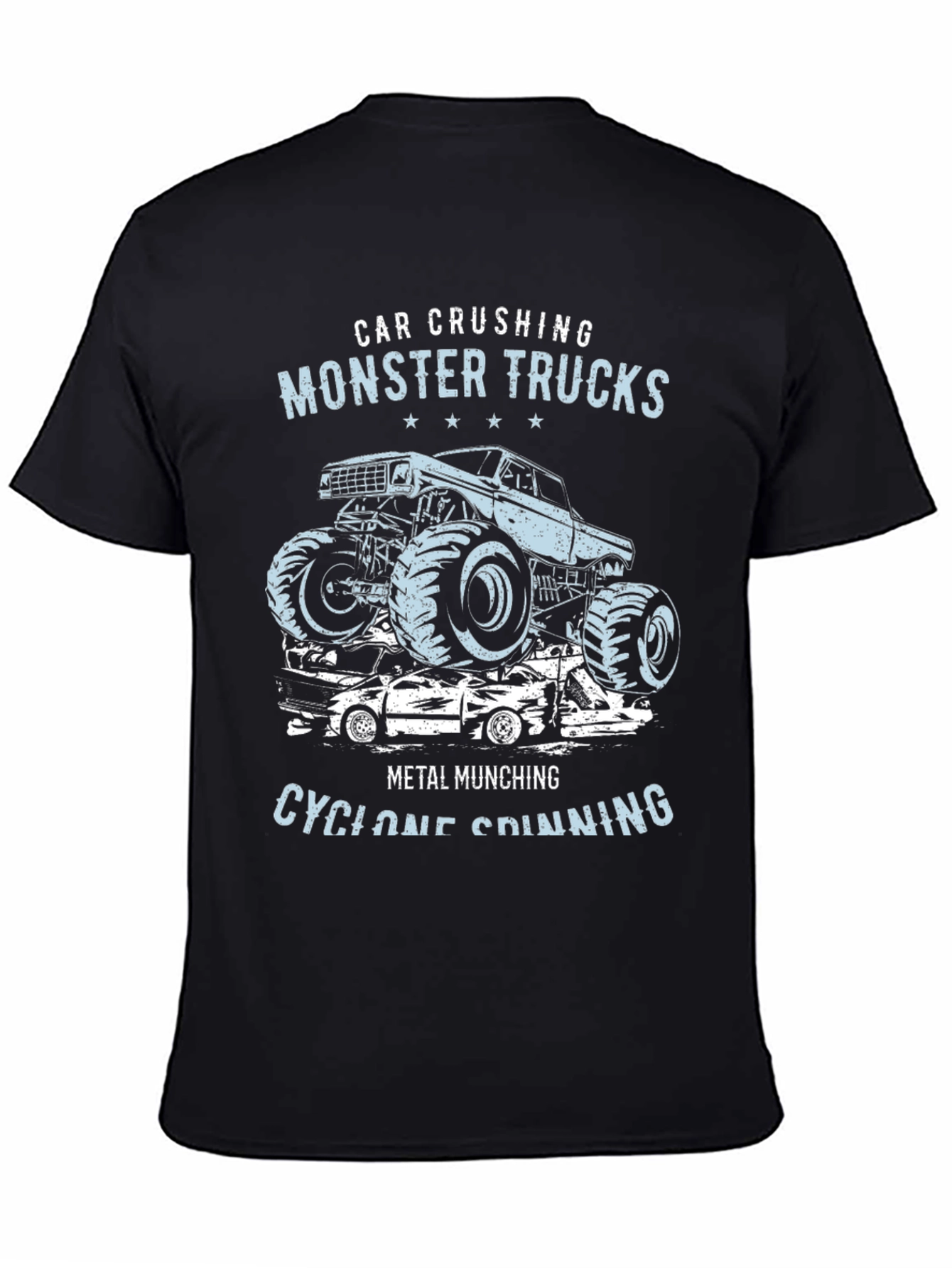 Monster Truck Crushing Cars Graphic Tee