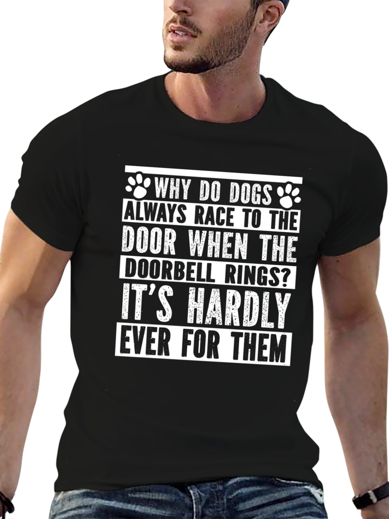 Funny Dog T-Shirt - Doorbell Race