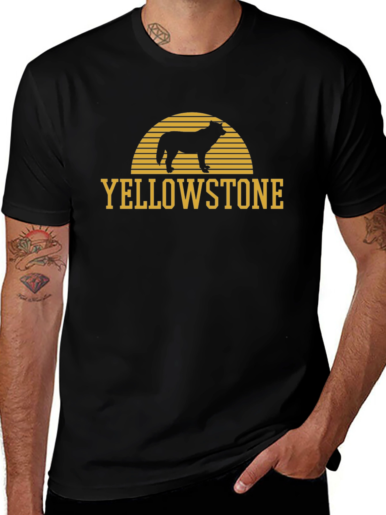 Yellowstone Wolf Graphic Tee - Black