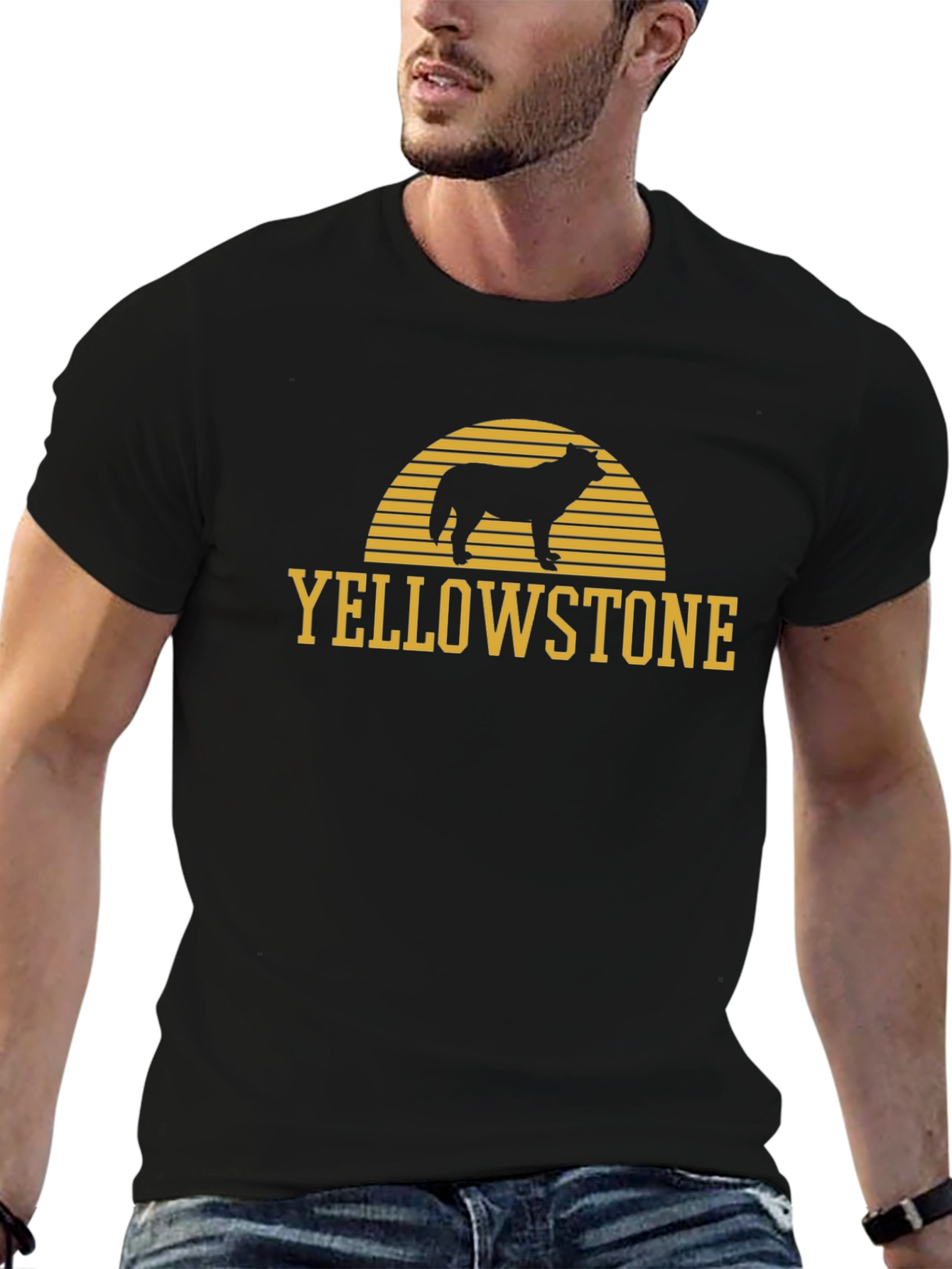 Yellowstone Wolf Graphic Tee - Black