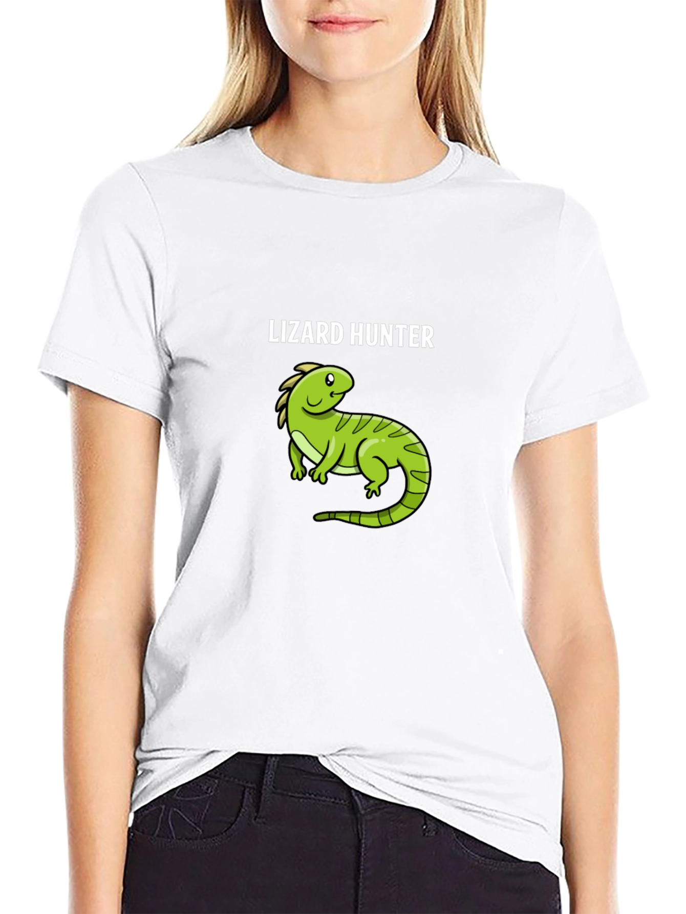 Lizard Hunter Graphic T-Shirt - Black Cotton Tee