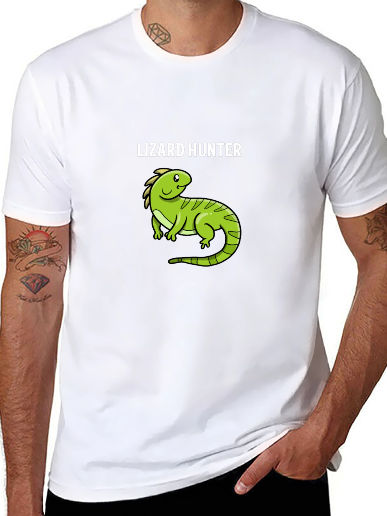 Lizard Hunter Graphic T-Shirt - Black Cotton Tee