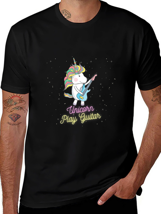 Unicorn Playing Guitar Graphic Tee
