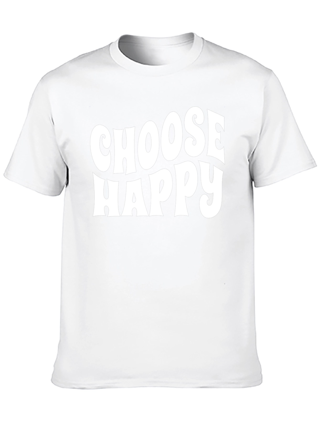 Choose Happy Graphic Tee - Black Cotton Casual T-Shirt