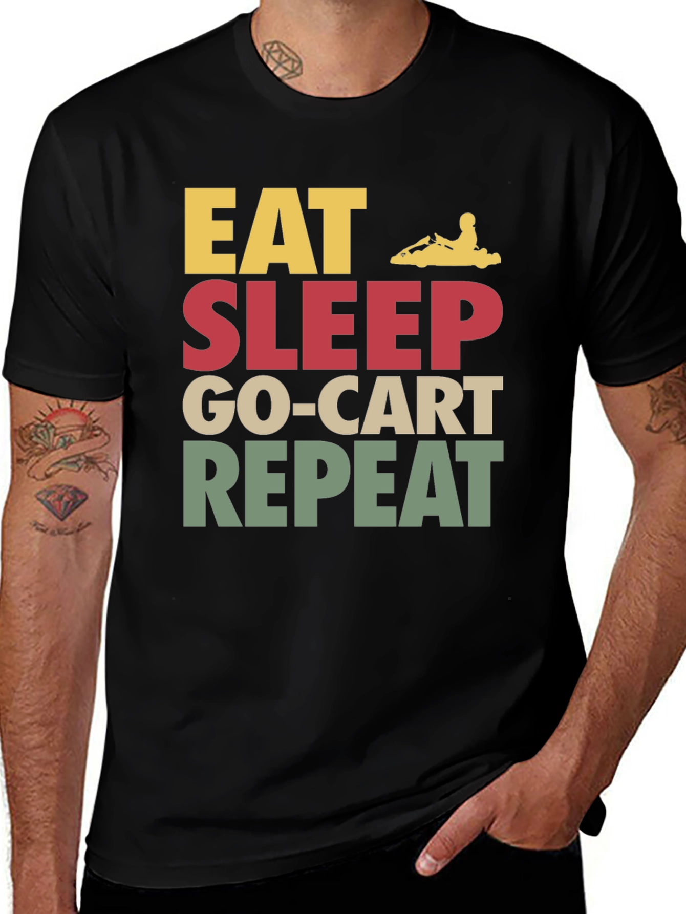 Eat Sleep Go-Kart Repeat T-Shirt - Kart Racing Apparel