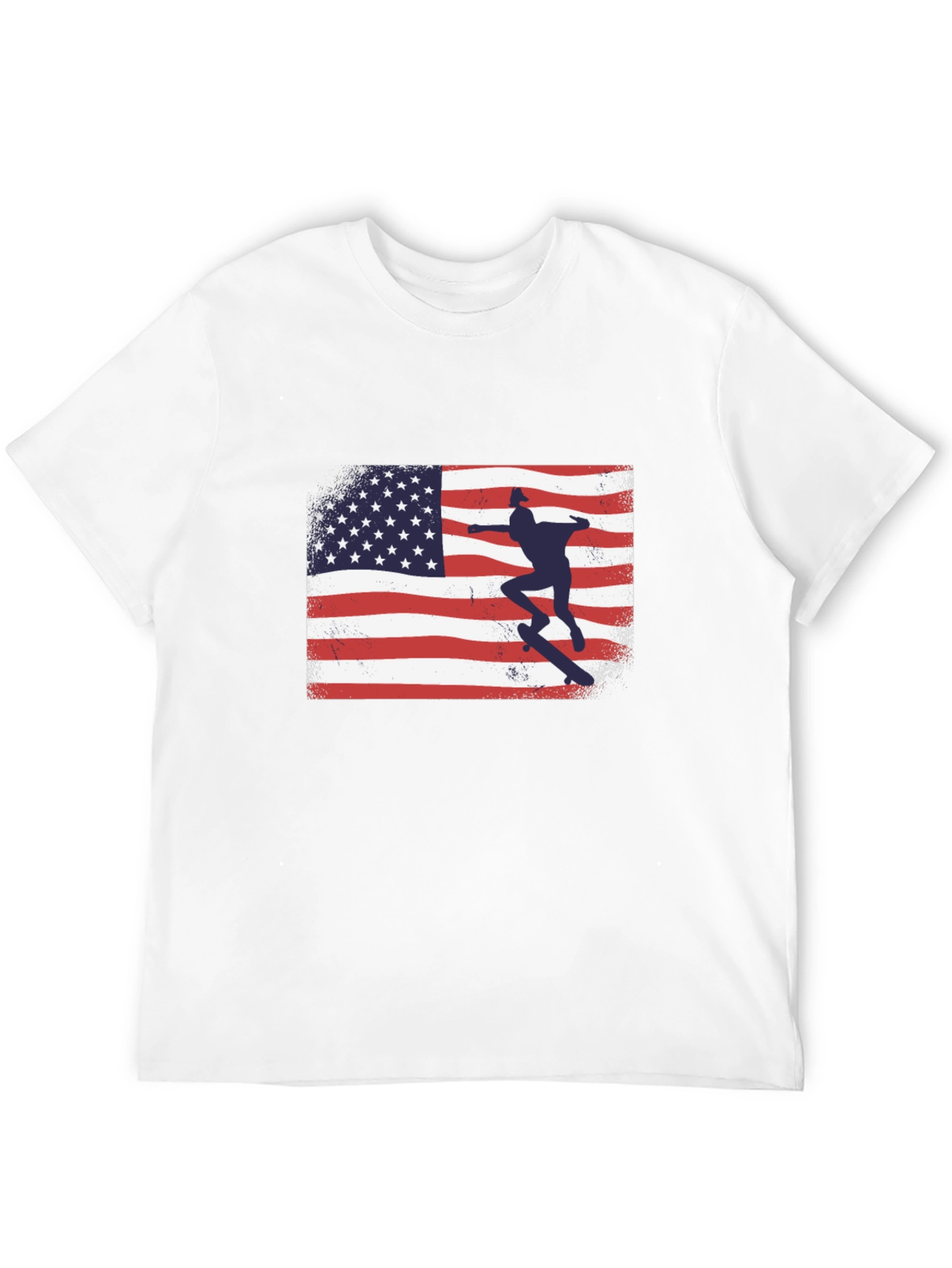 American Flag Skateboarder Graphic T-Shirt