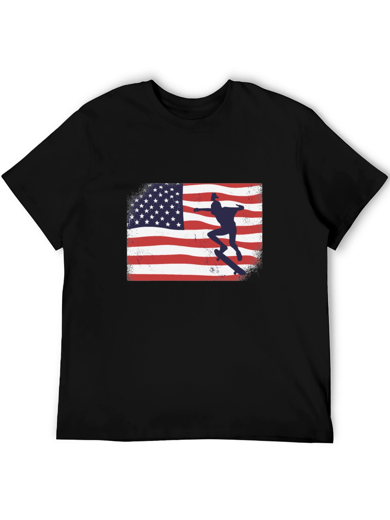American Flag Skateboarder Graphic T-Shirt