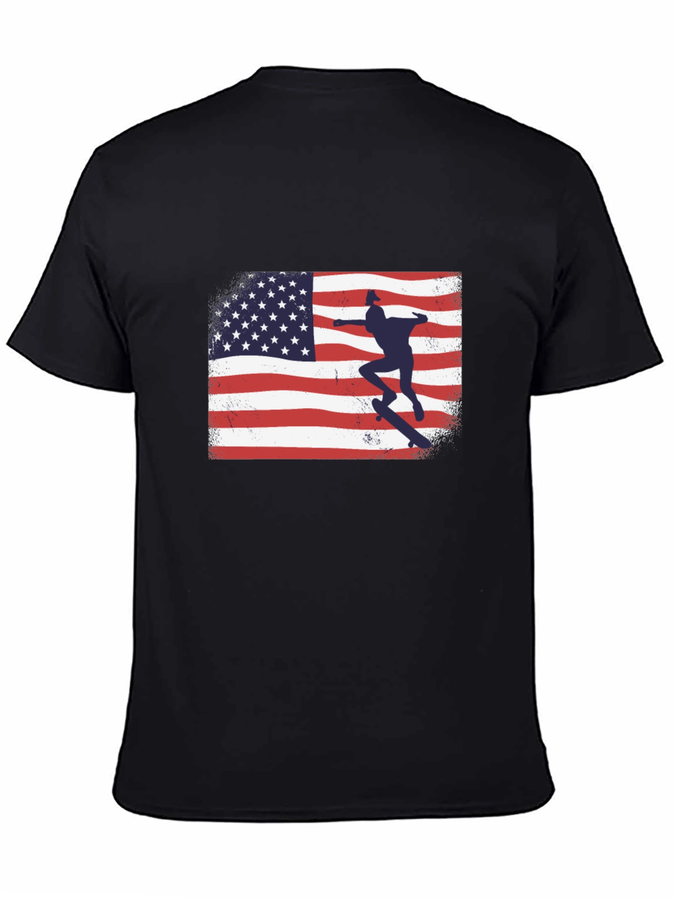 American Flag Skateboarder Graphic T-Shirt