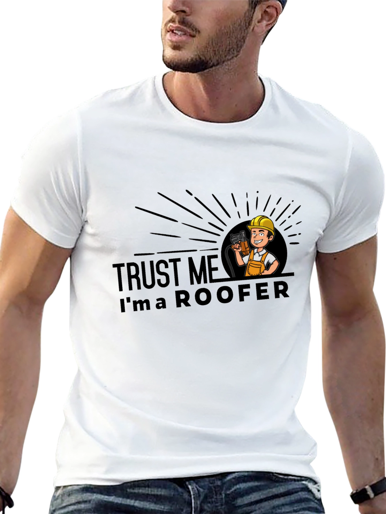 Trust Me Im a Roofer Black T-Shirt