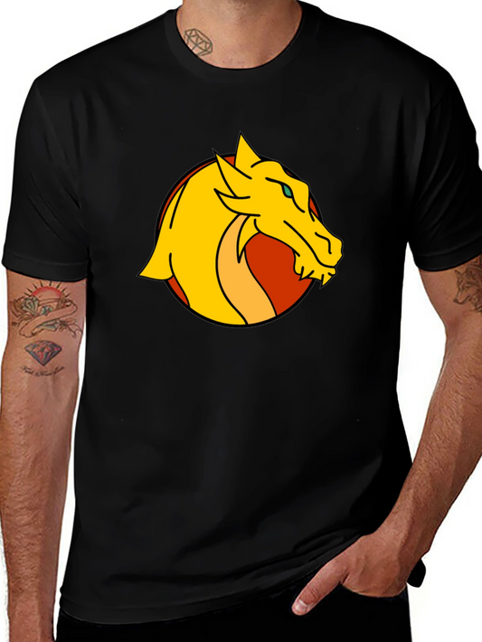 Dragon Graphic Print Black T-Shirt