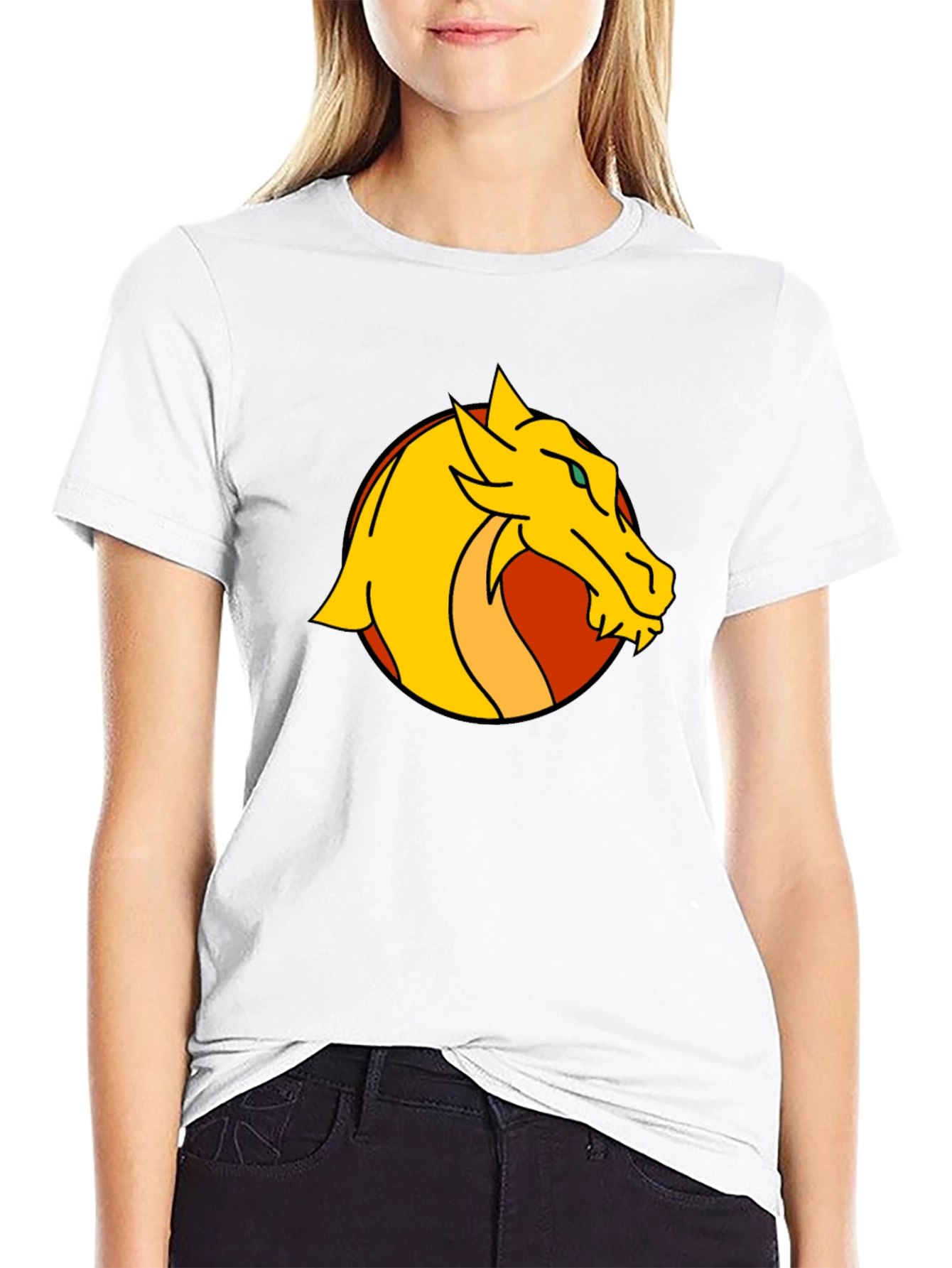 Dragon Graphic Print Black T-Shirt