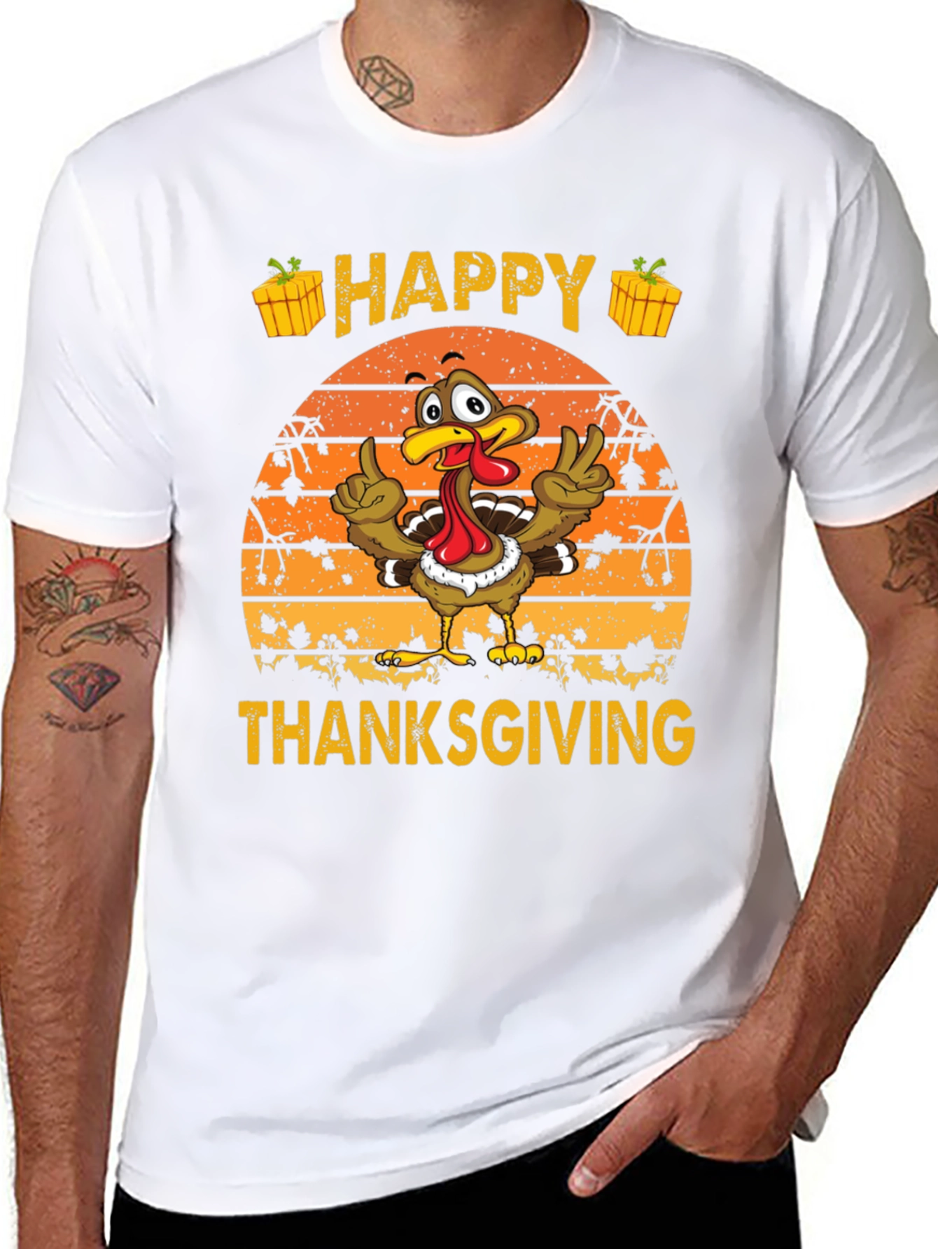 Happy Thanksgiving Turkey Graphic Tee