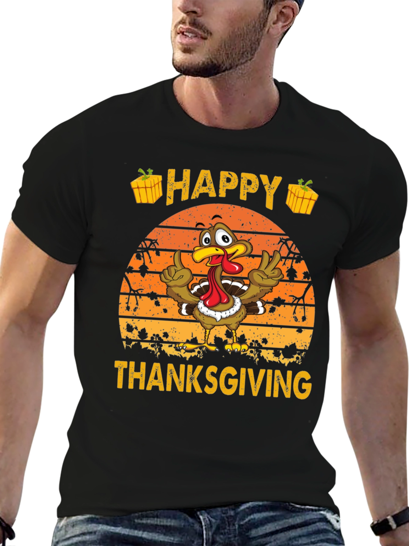 Happy Thanksgiving Turkey Graphic Tee