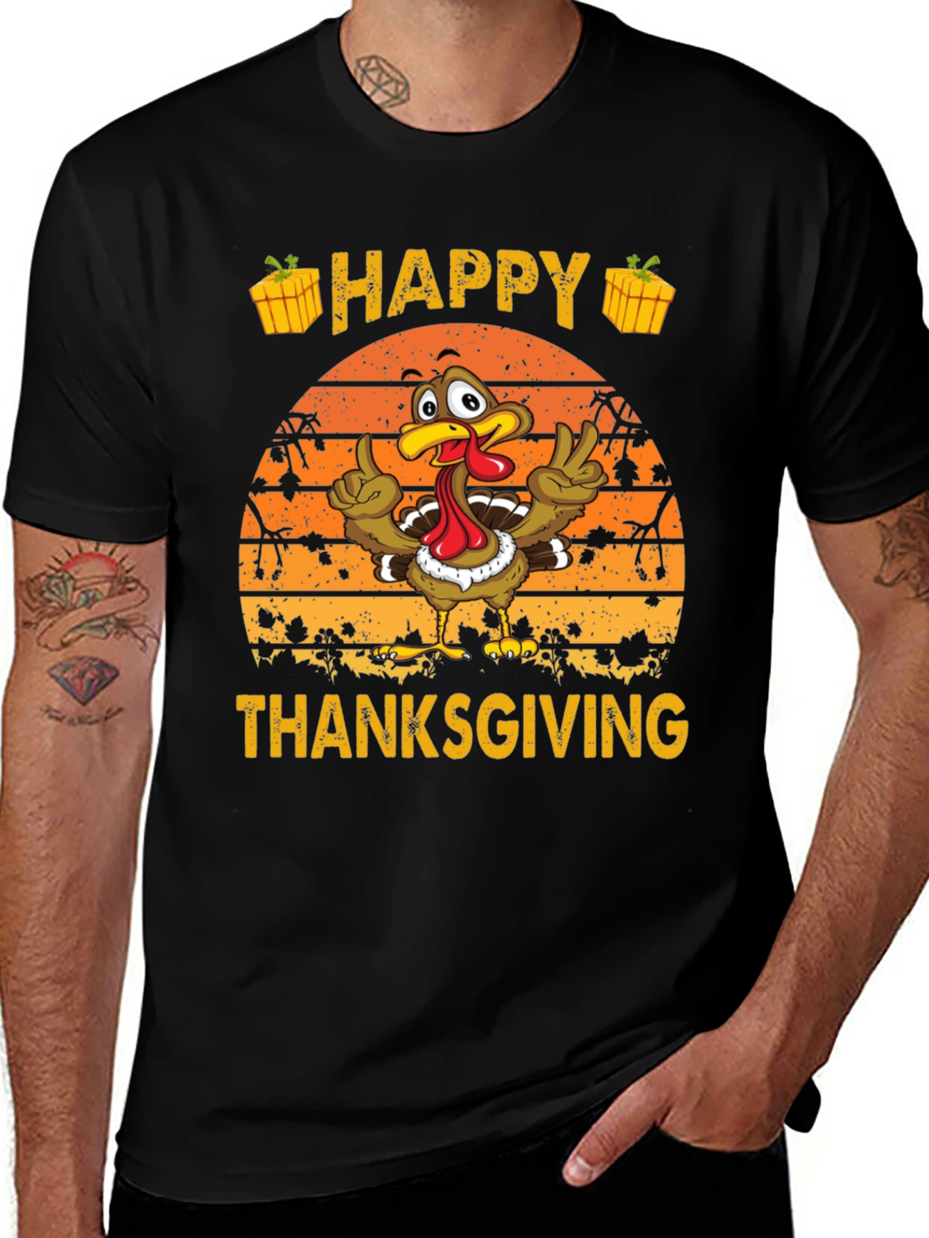 Happy Thanksgiving Turkey Graphic Tee