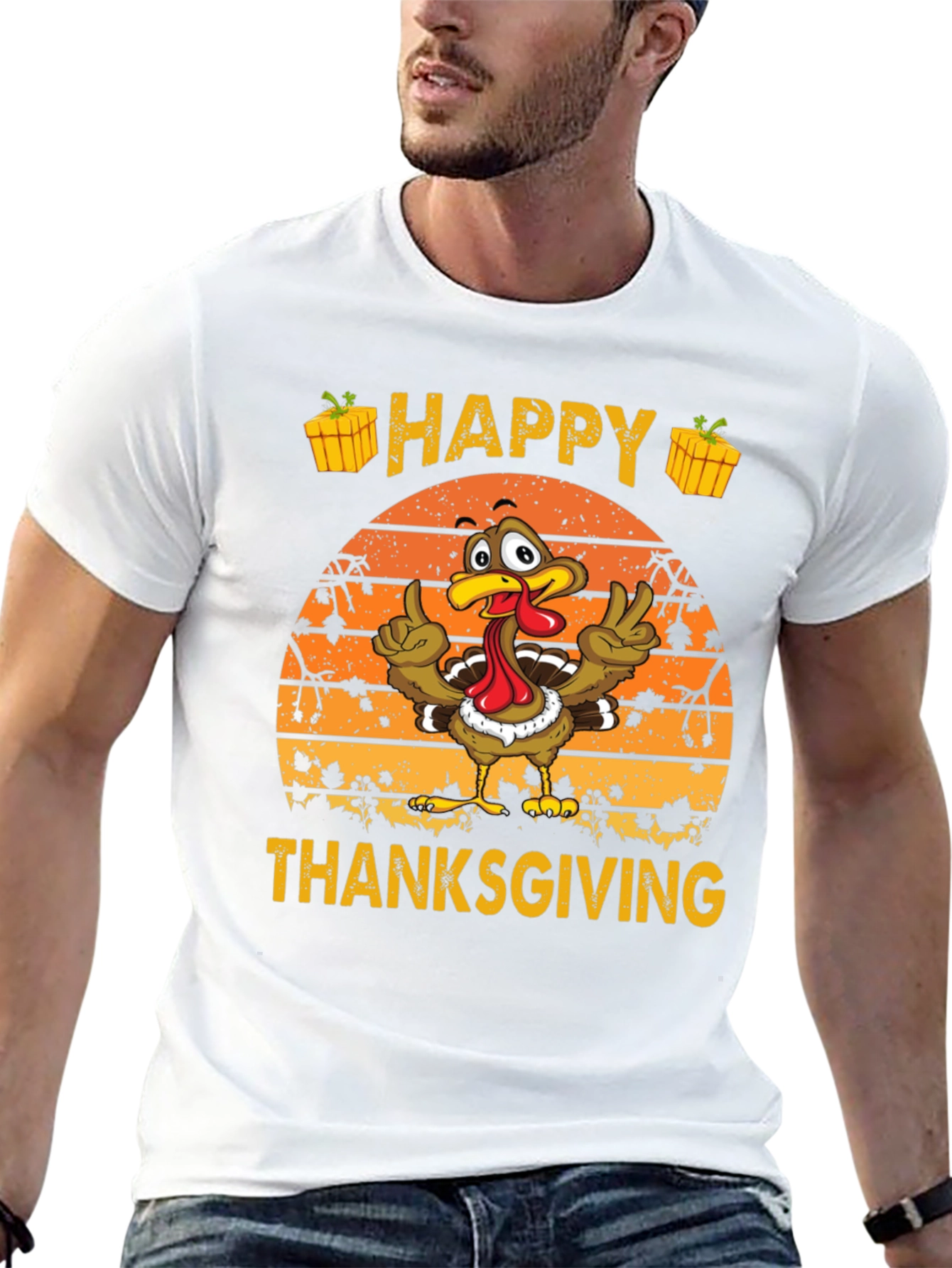 Happy Thanksgiving Turkey Graphic Tee