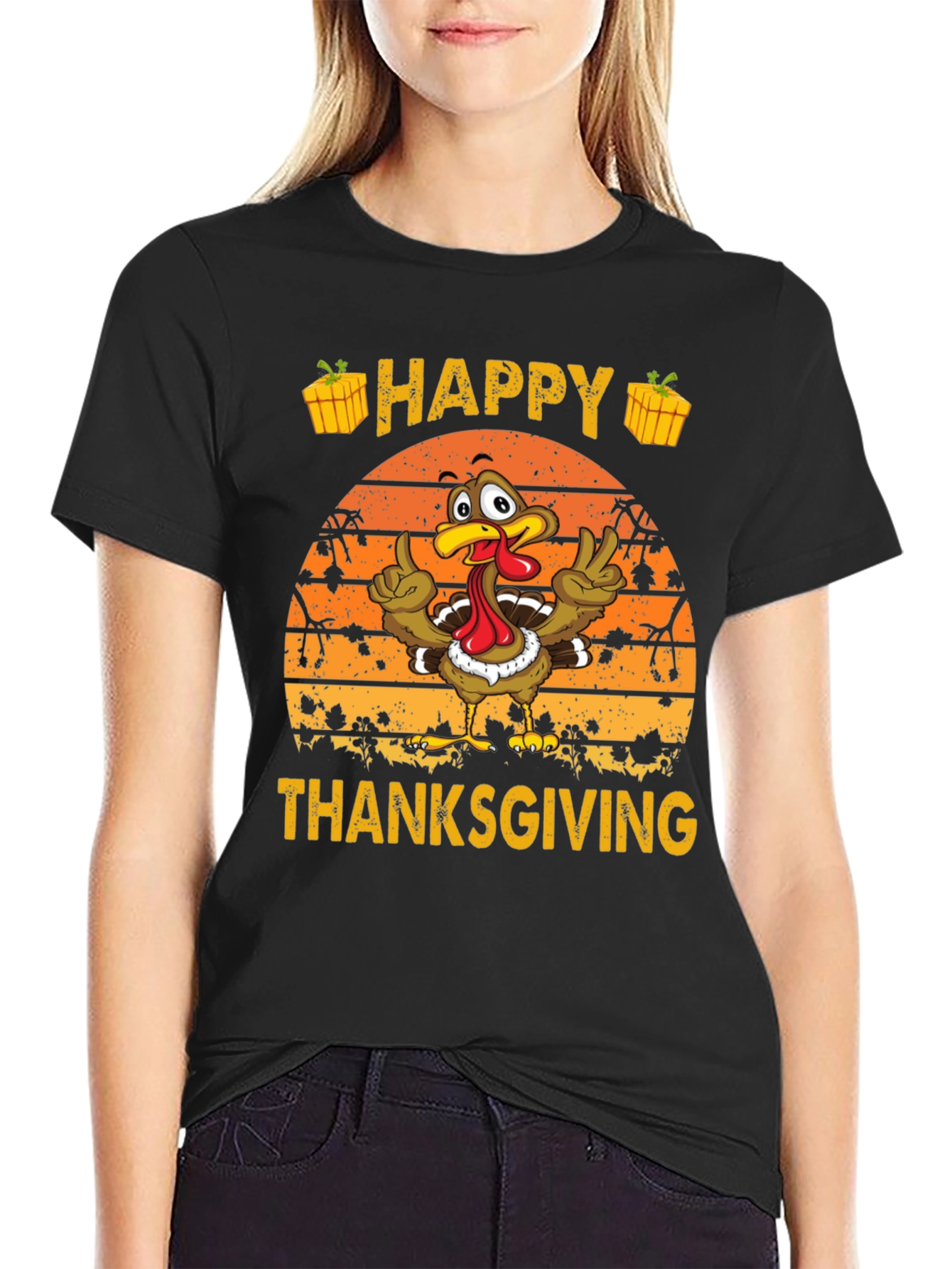Happy Thanksgiving Turkey Graphic Tee