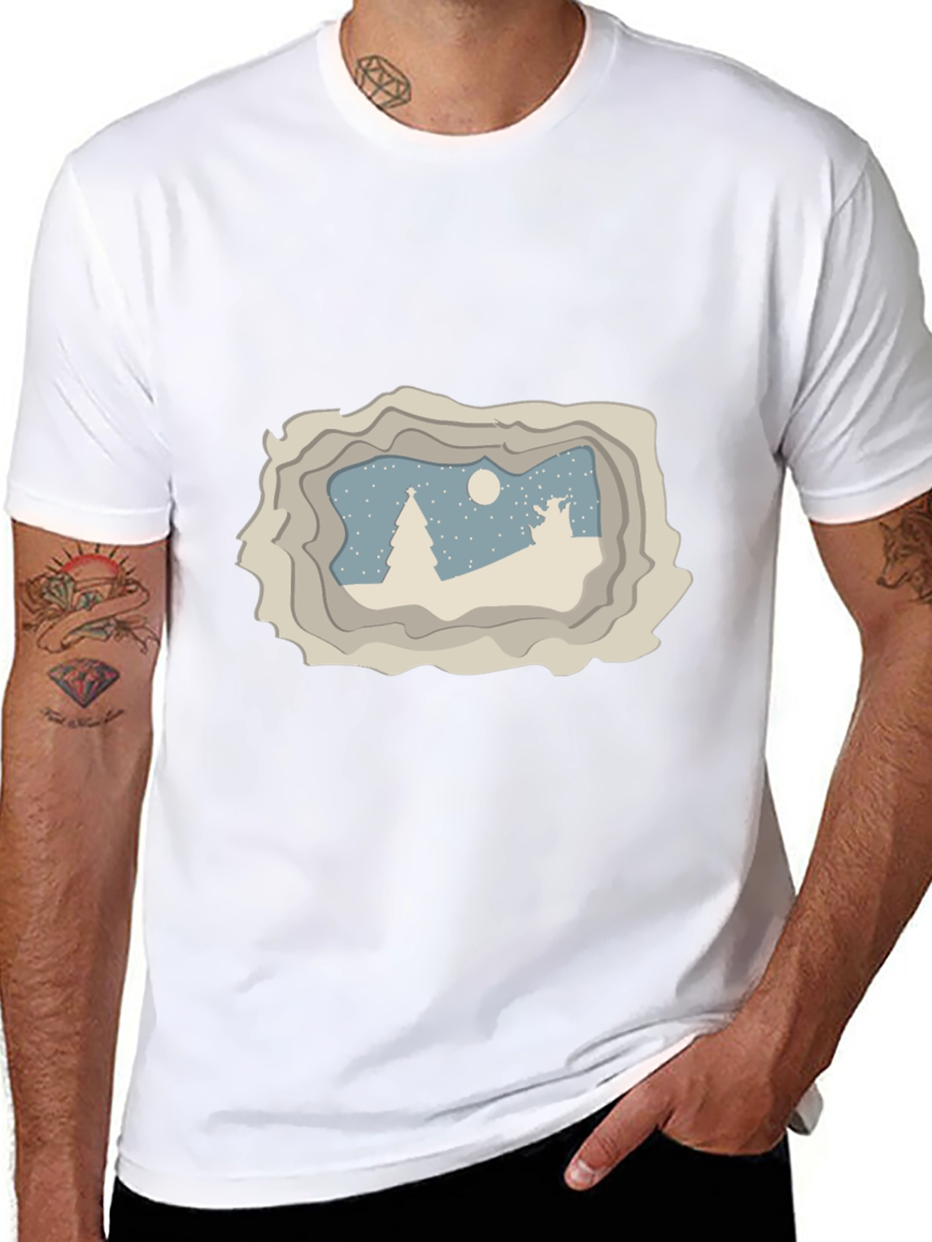 Winter Scene Graphic Tee - Black