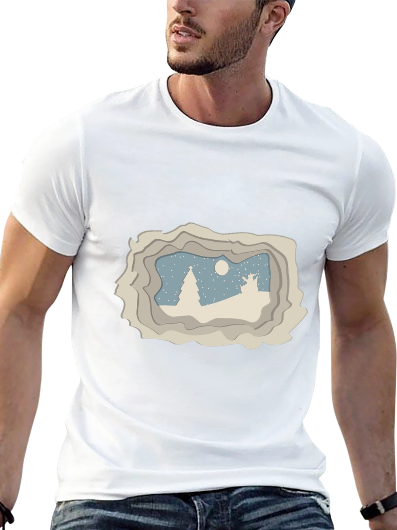 Winter Scene Graphic Tee - Black