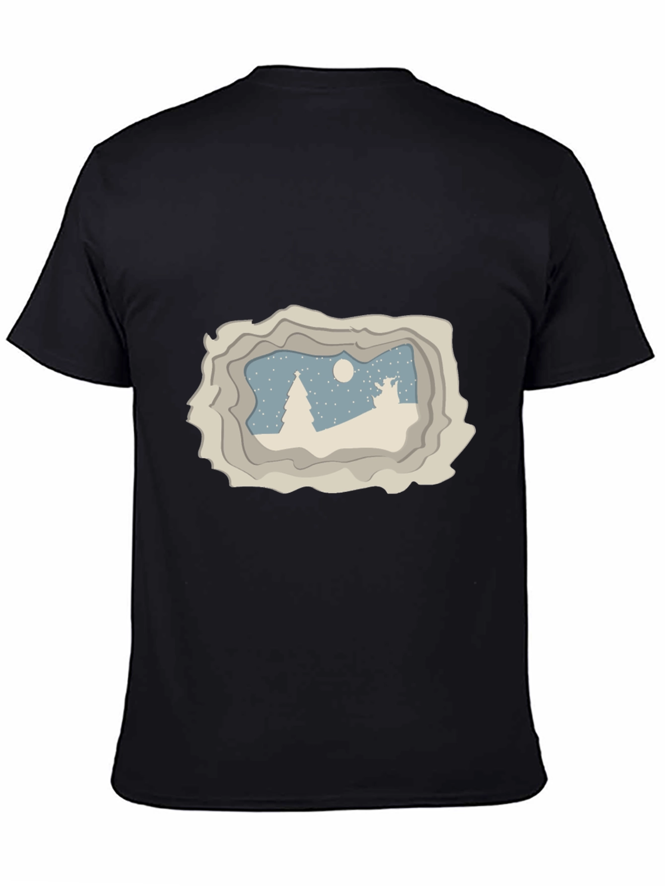 Winter Scene Graphic Tee - Black