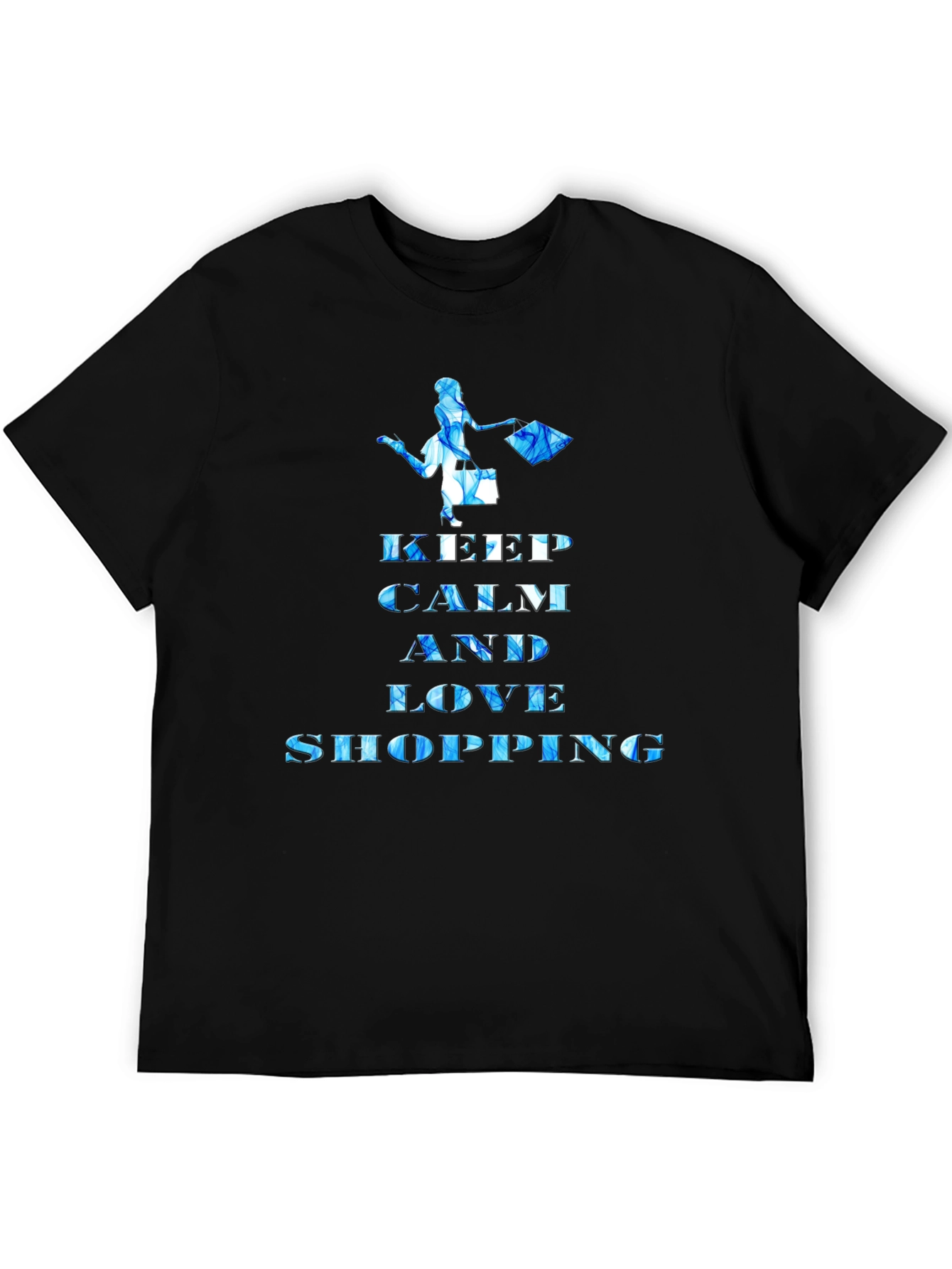 Keep Calm and Love Shopping Black T-Shirt