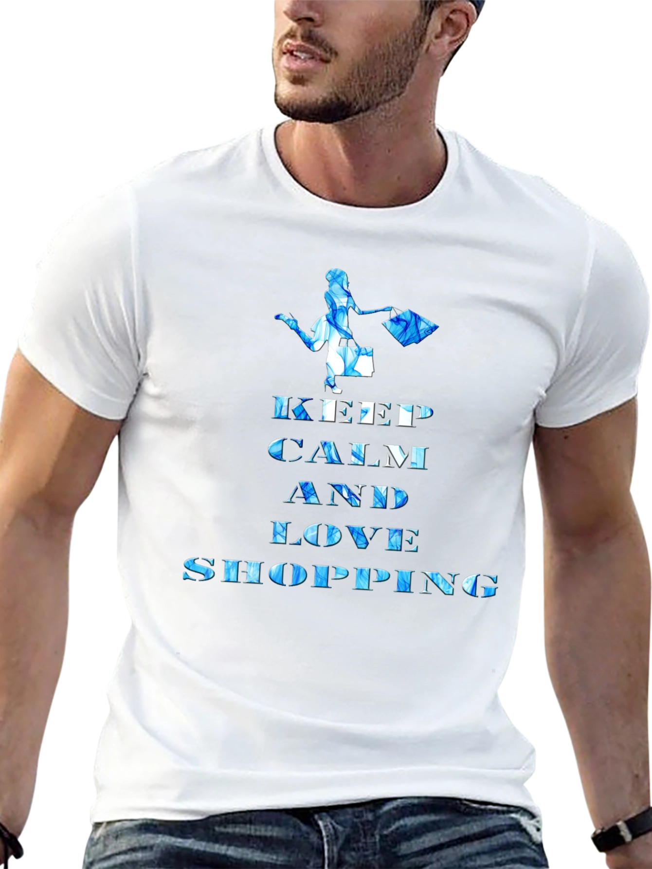 Keep Calm and Love Shopping Black T-Shirt