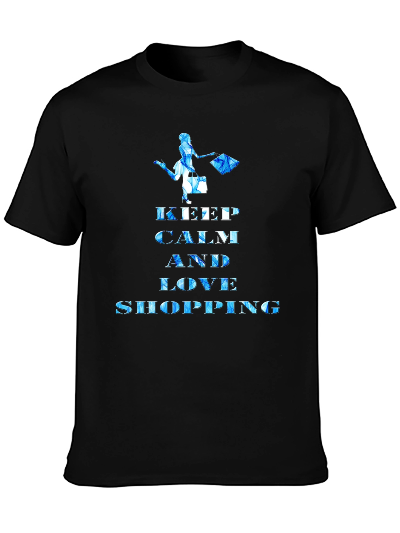 Keep Calm and Love Shopping Black T-Shirt