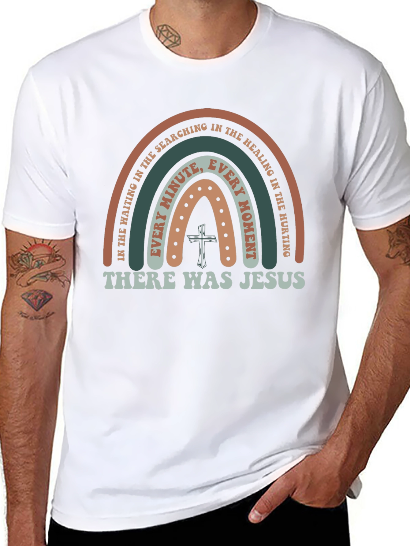 There Was Jesus Rainbow Graphic T-Shirt
