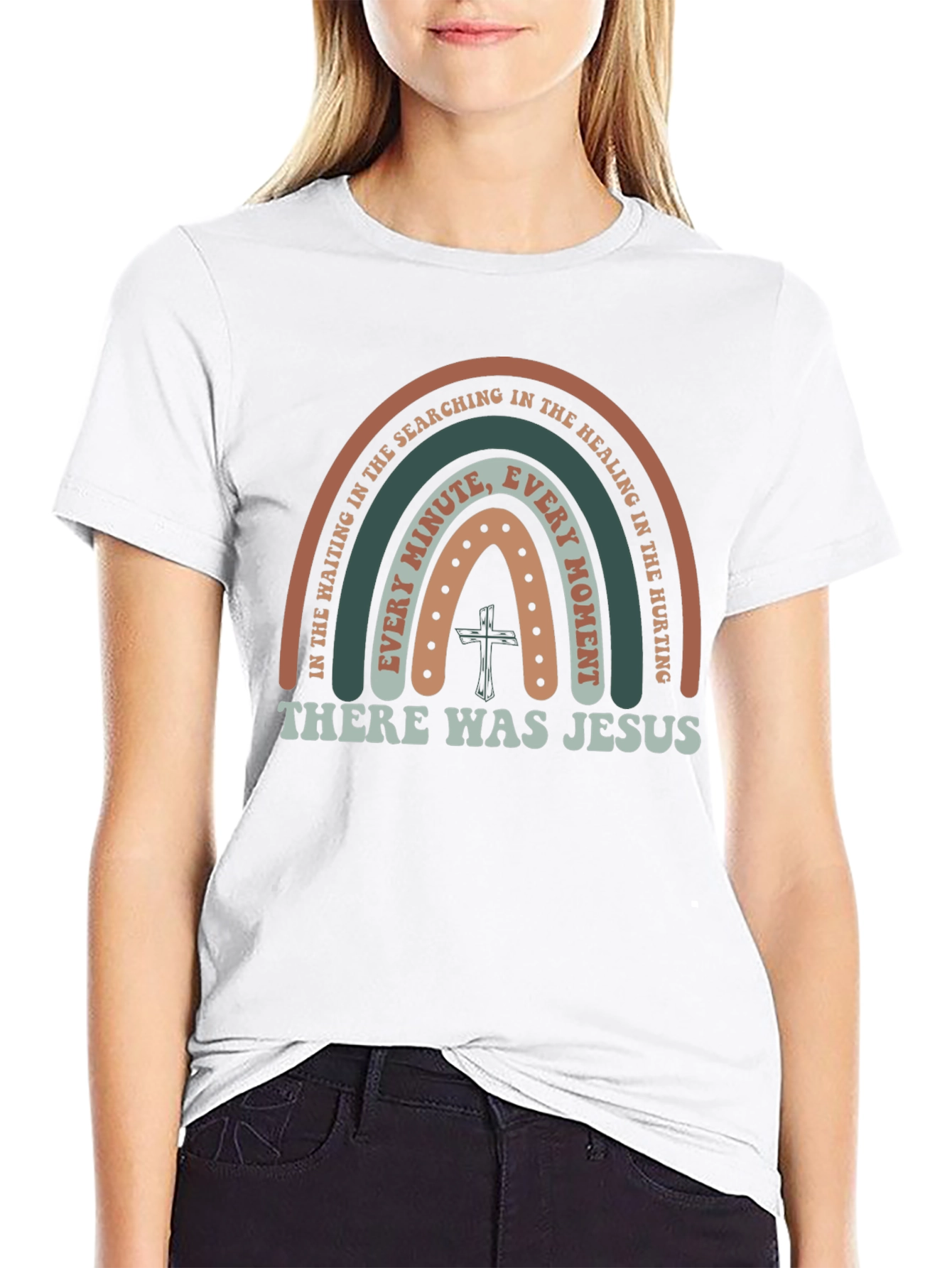 There Was Jesus Rainbow Graphic T-Shirt