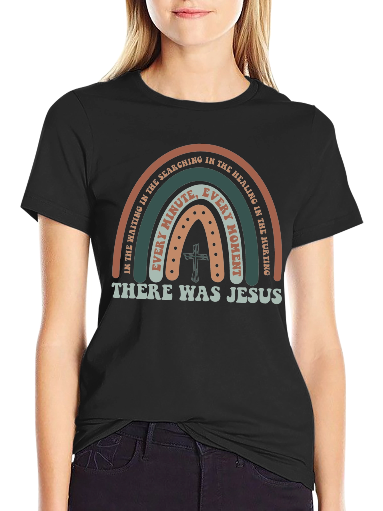 There Was Jesus Rainbow Graphic T-Shirt
