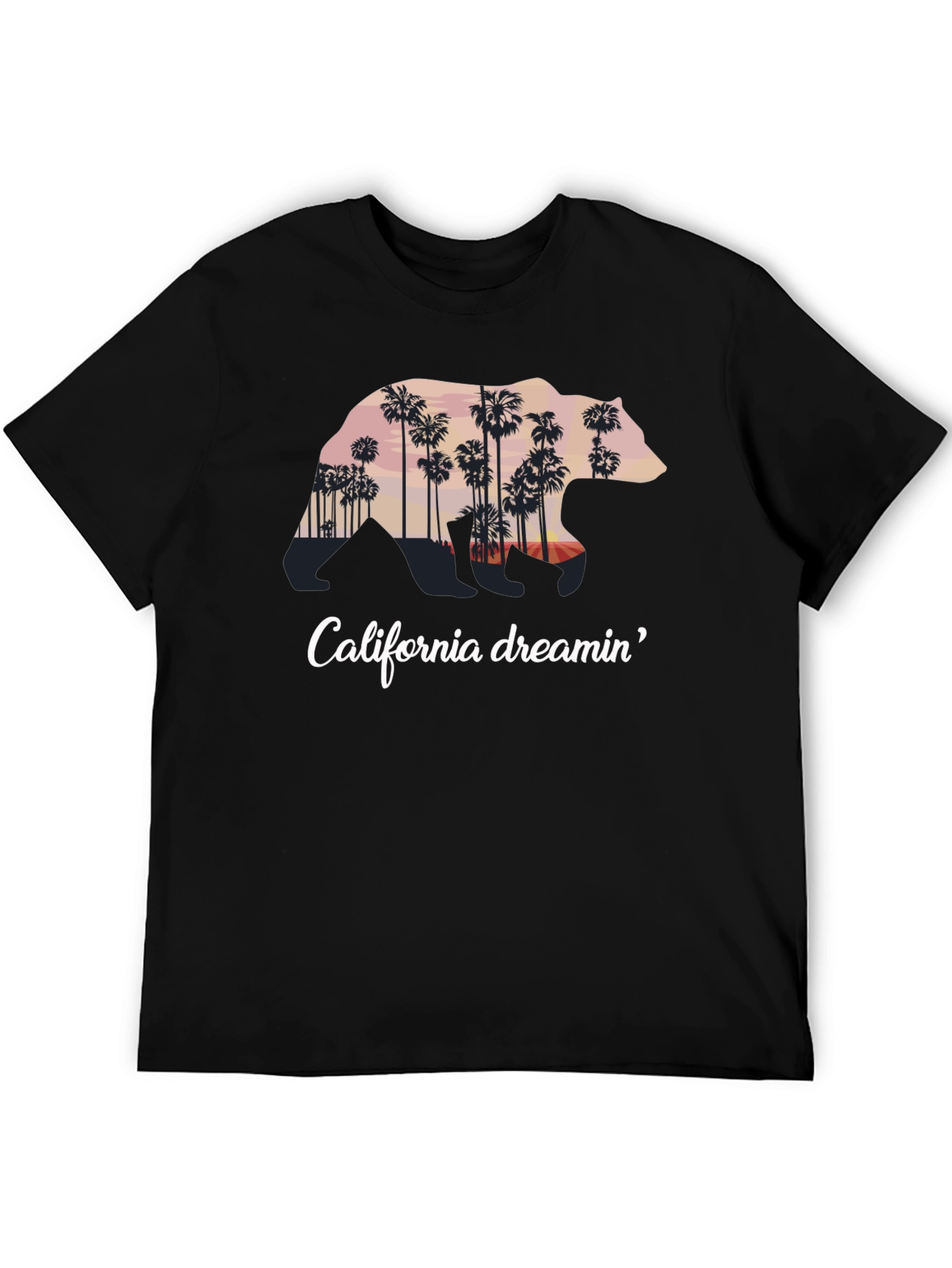 California Dreamin Bear Graphic Tee - Black