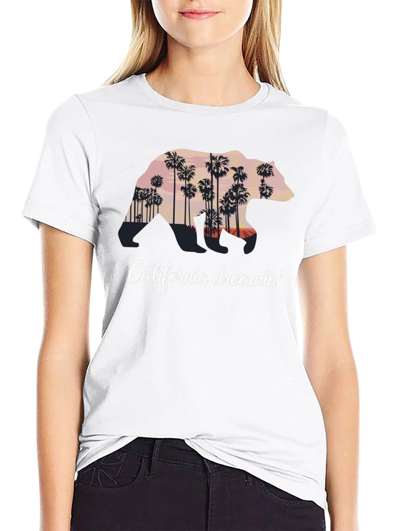 California Dreamin Bear Graphic Tee - Black
