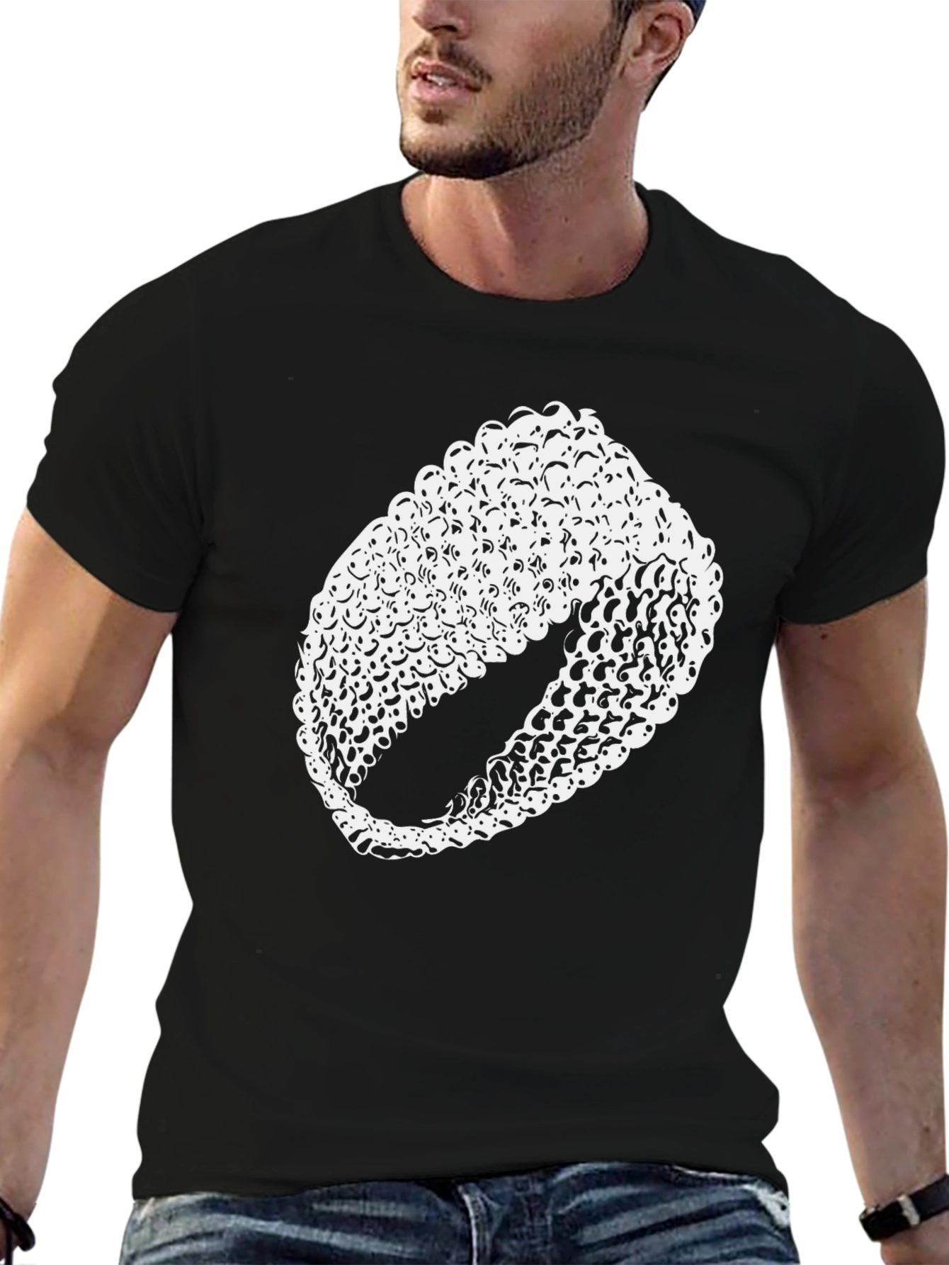 Abstract Ring Design Black T-Shirt