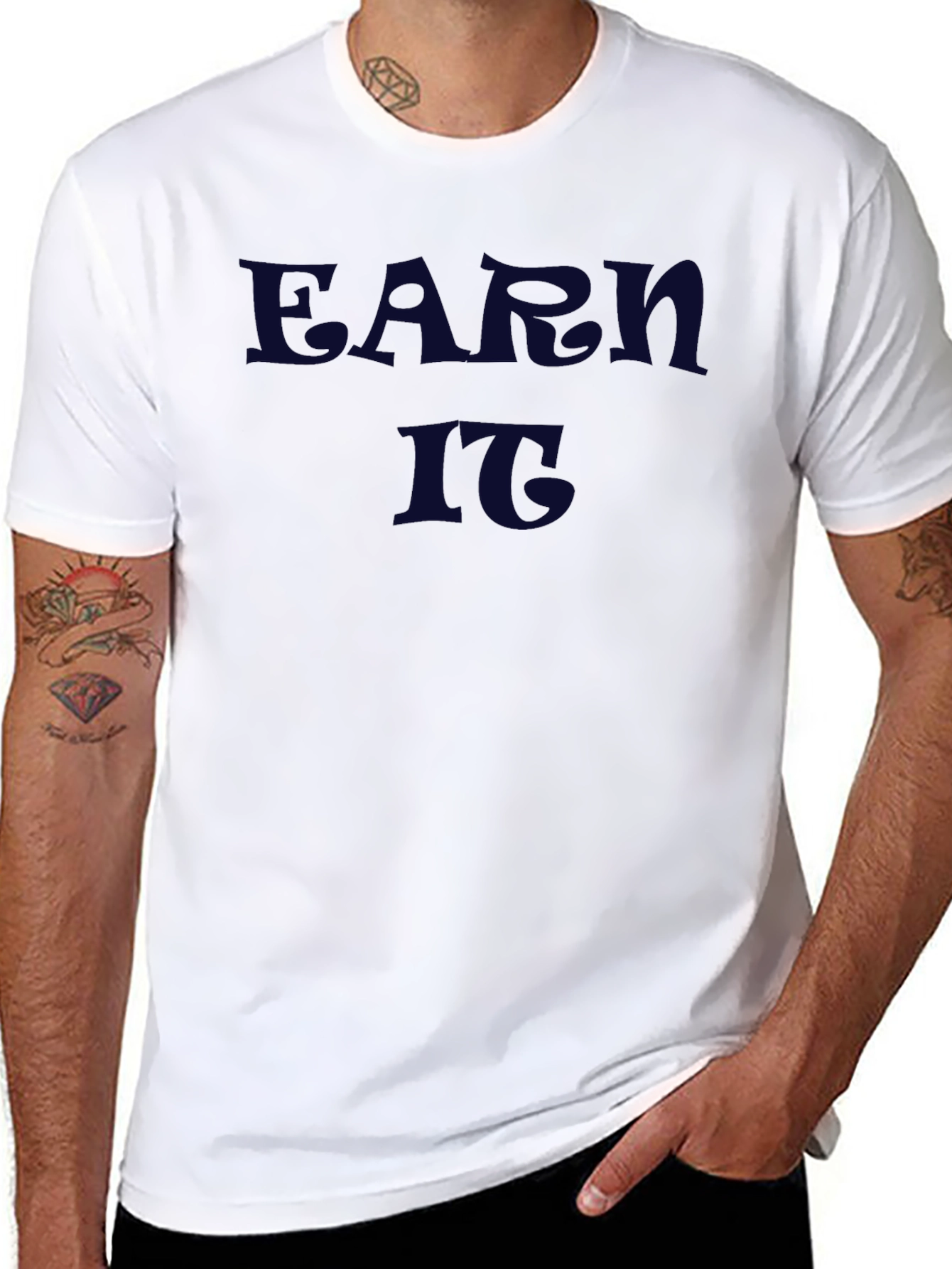 Earn It Graphic Tee - Black Crew Neck