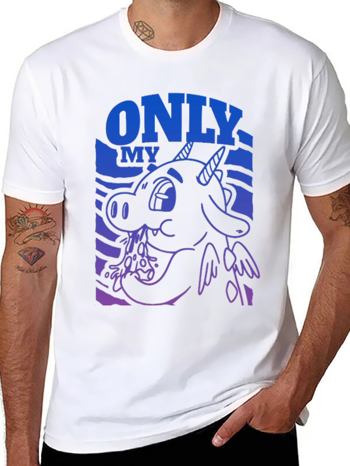 Cartoon Dragon Graphic Tee - Mens Black T-Shirt