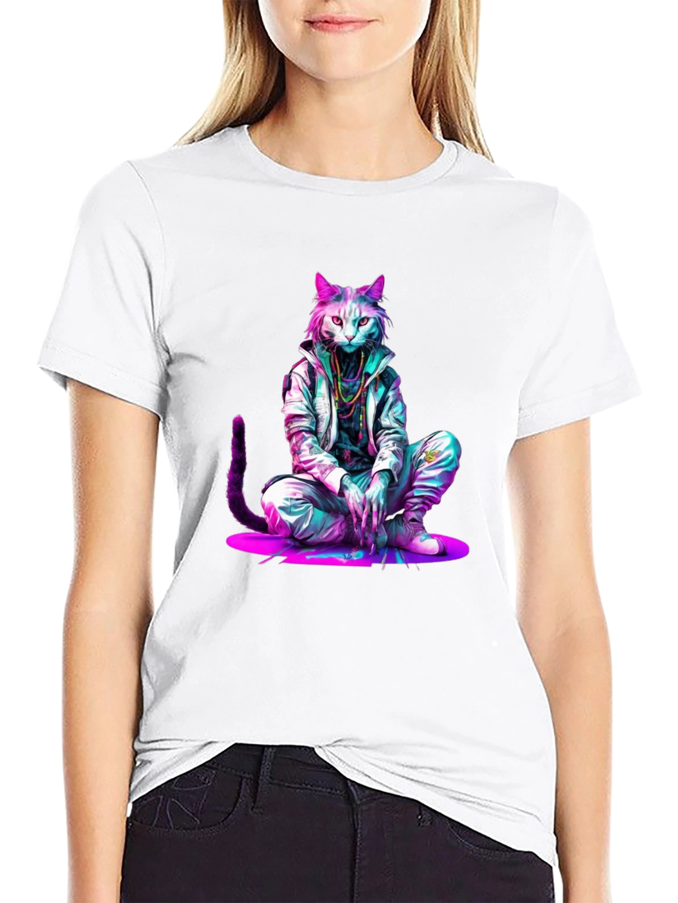 Cool Cat Graphic Tee - Trendy Streetwear