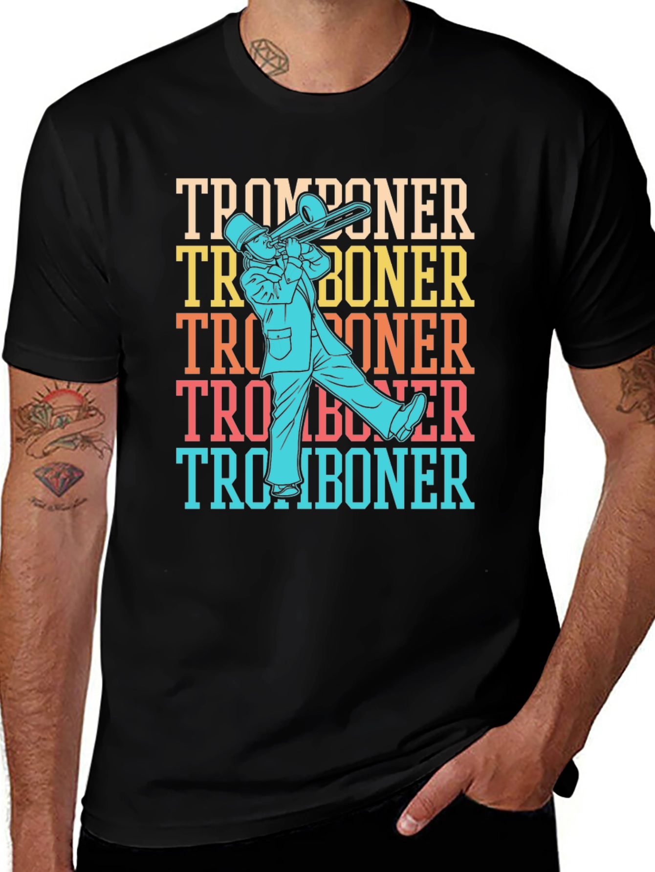 Tromboner Retro T-Shirt: Musical Instrument Tee