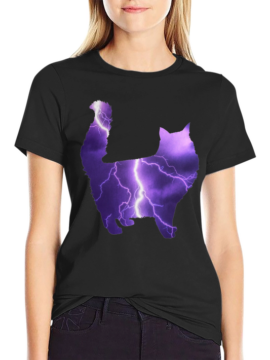 Cat Lightning Bolt Graphic T-Shirt