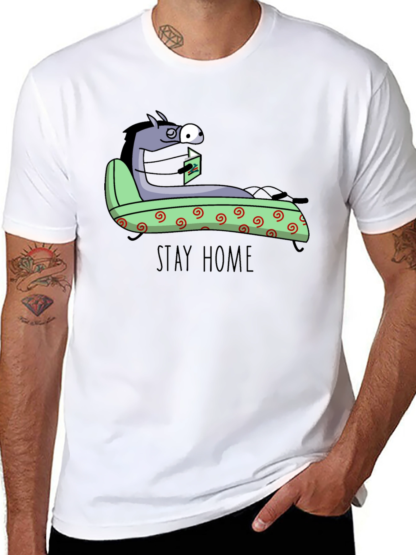 Stay Home Horse T-Shirt - Unique Graphic Tee