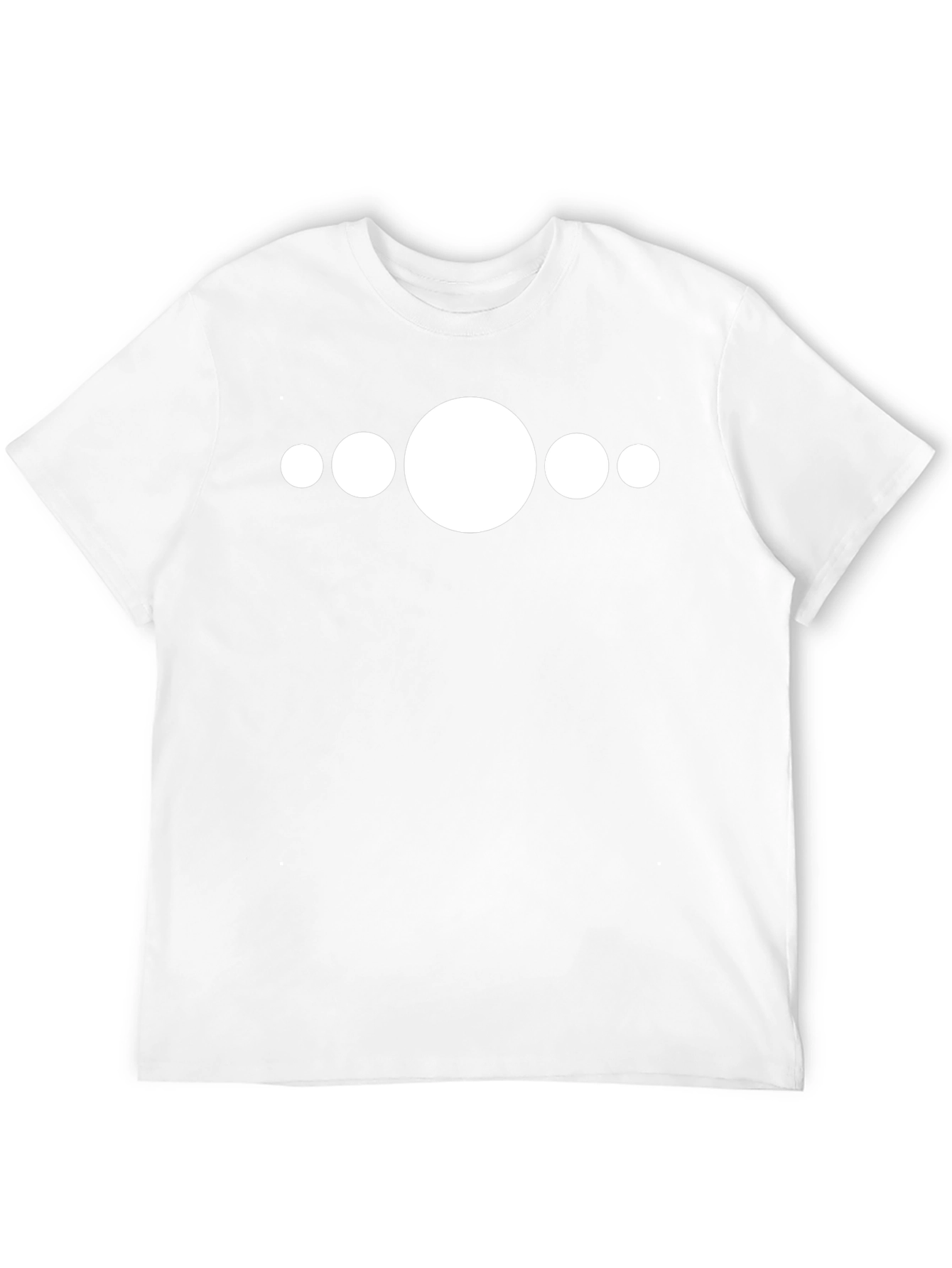 Minimalist White Circle Design Black T-Shirt