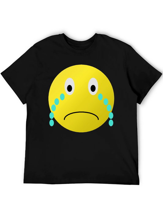 Sad Emoji Graphic Tee - Unisex Black T-Shirt