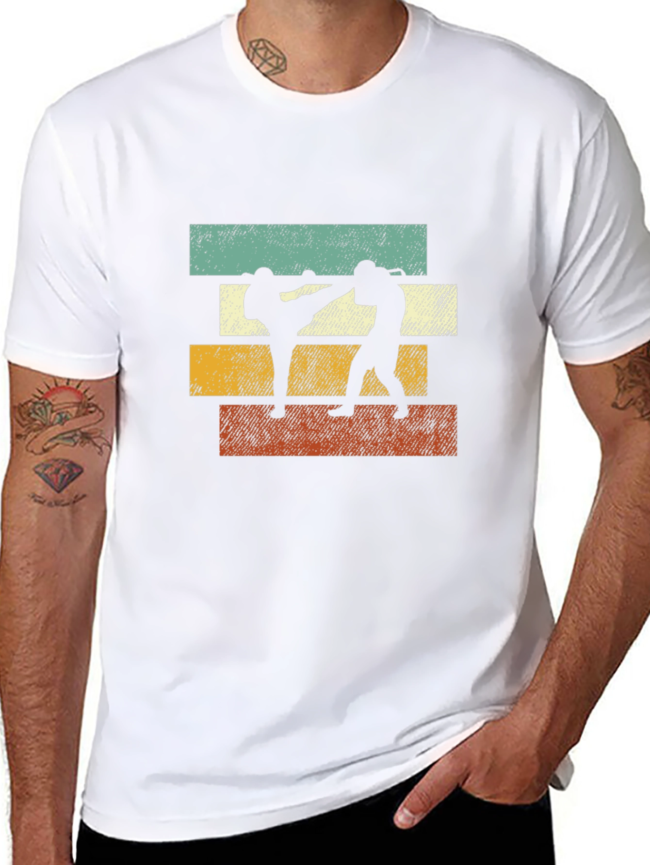 Retro Martial Arts Graphic Tee - Black