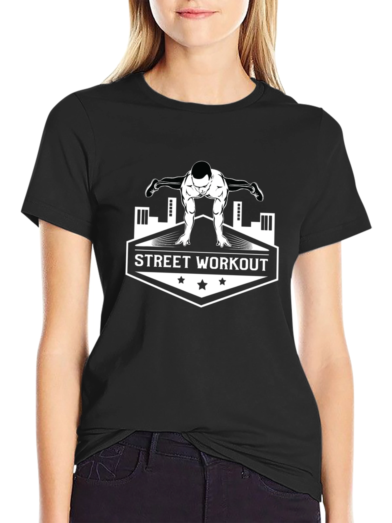 Street Workout Graphic T-Shirt - Black