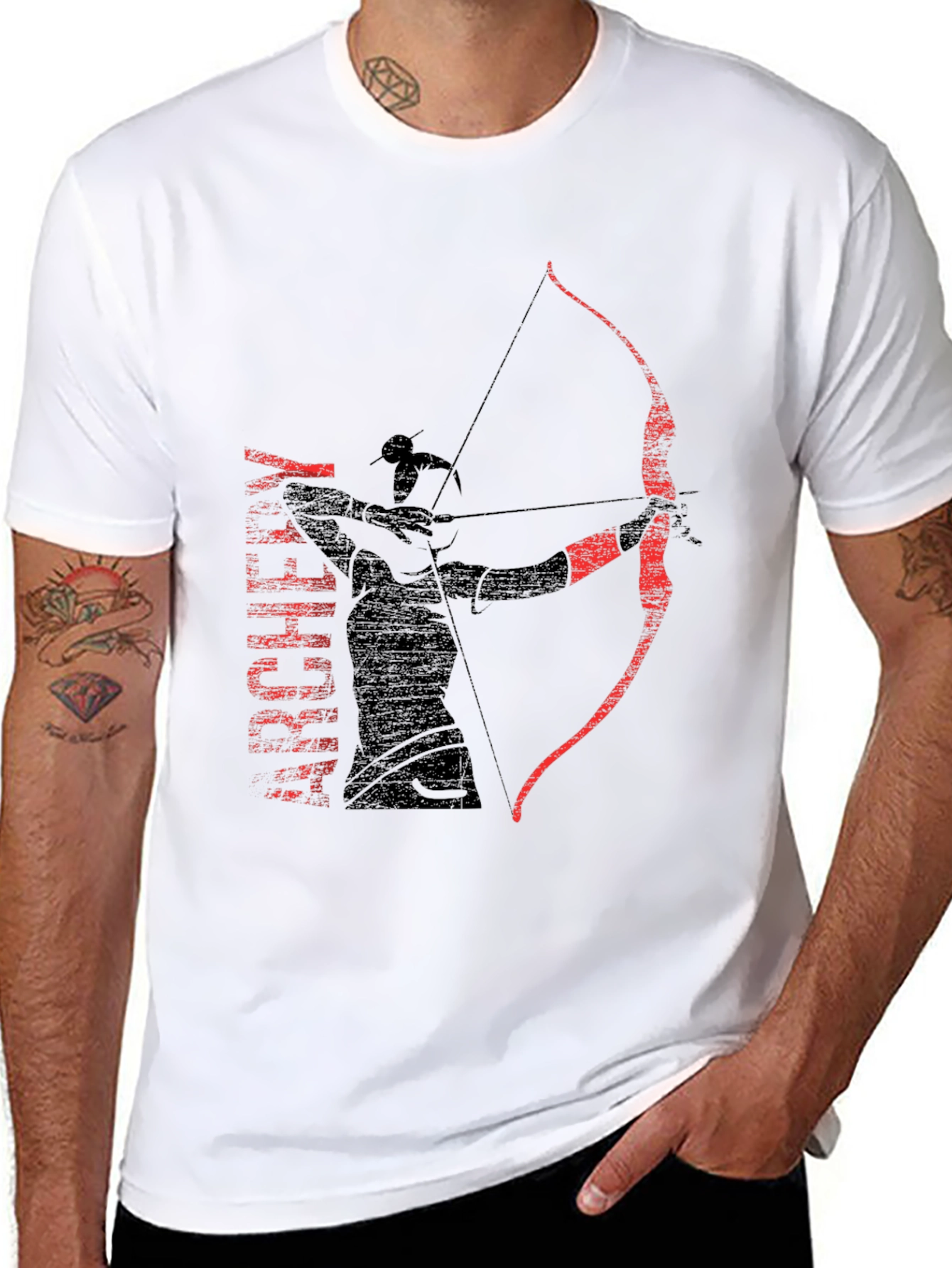 Archer Graphic Tee - Black Cotton T-Shirt