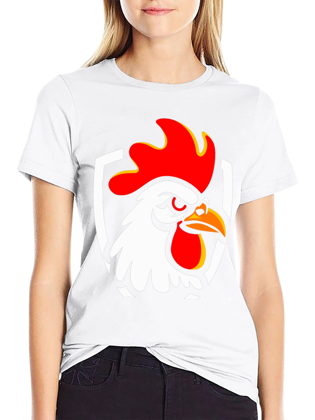 Rooster Graphic T-Shirt - Black Cotton Tee