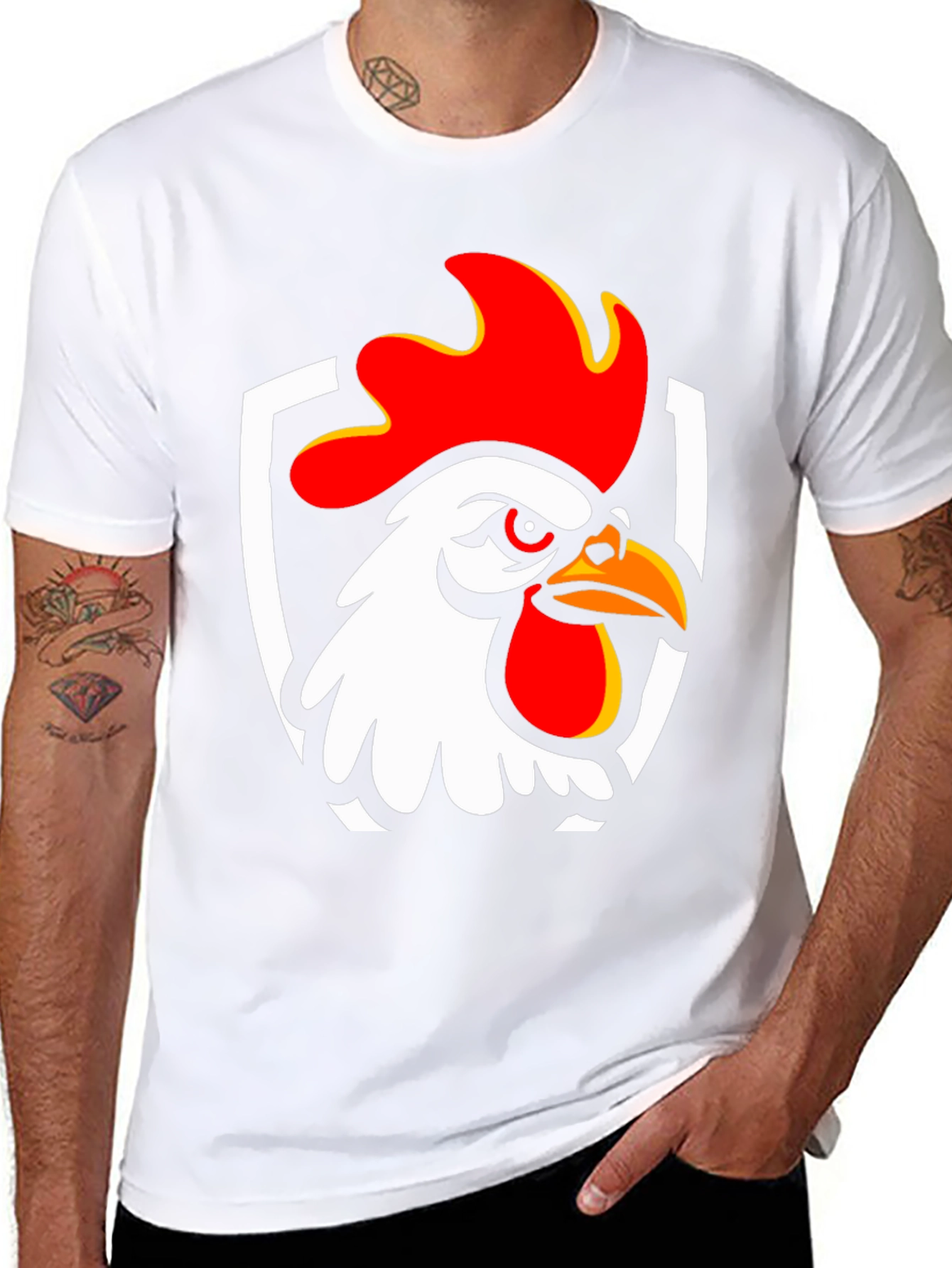 Rooster Graphic T-Shirt - Black Cotton Tee