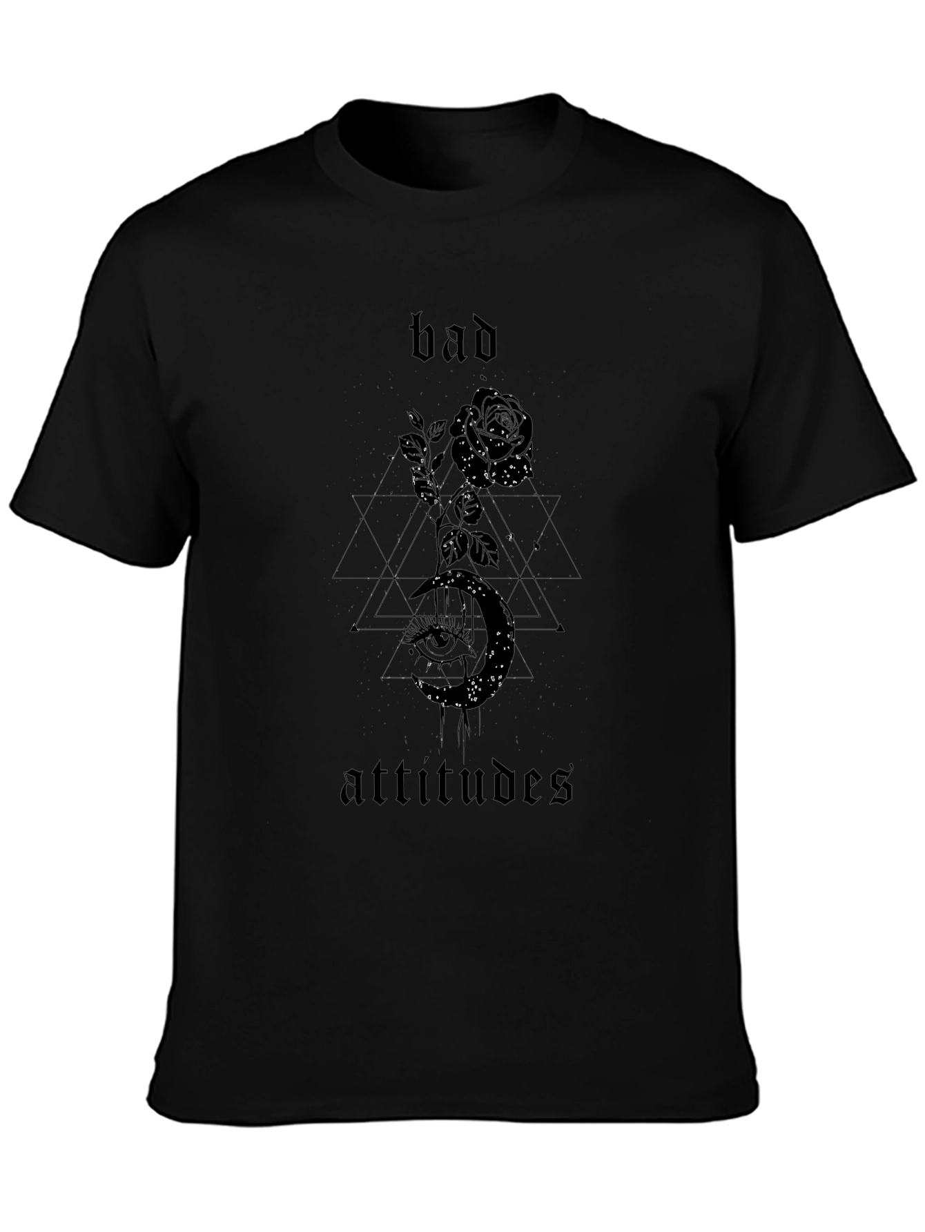 Bad Attitudes Graphic Tee - Black Rose Design