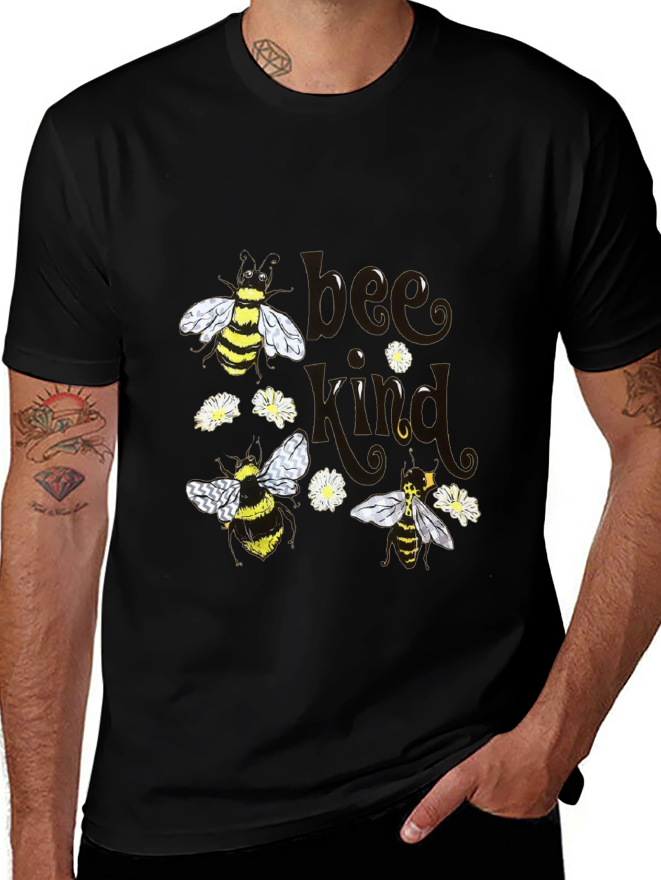 Bee Kind T-Shirt - Black Cotton