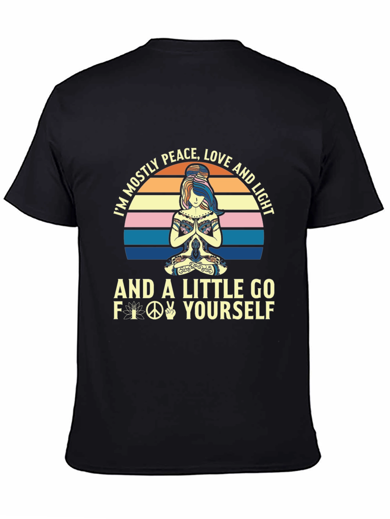 Peace Love Light Yoga Graphic T-Shirt