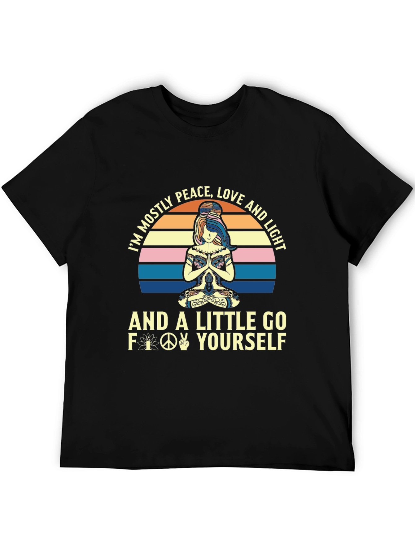 Peace Love Light Yoga Graphic T-Shirt